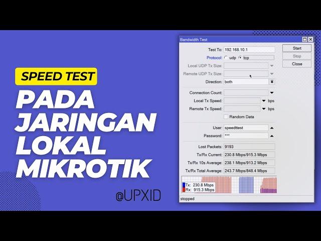 Speed Test Jaringan Lokal di MikroTik Menggunakan Fitur Bandwidth Test | & Tes Koneksi Antar Router