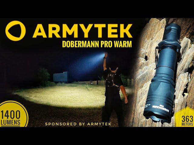 Armytek Dobermann Pro Warm 1400 lm 363 meters & Comparison with Armytek Viking Pro 2200 lm