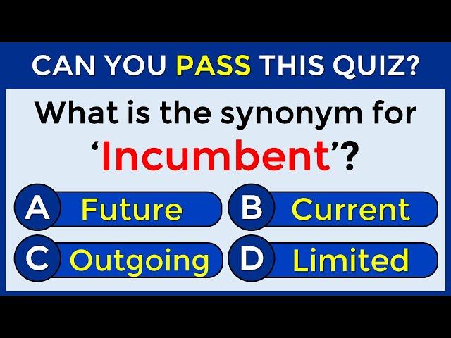 Synonyms Quiz: 97% CANNOT SCORE 25/25 | #challenge 44