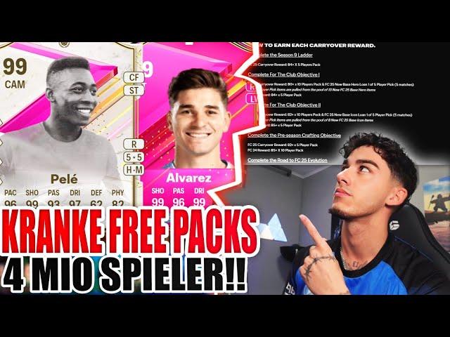 OMG!! 2x 4 MIO SPIELER GEZOGEN!! ALLE FC 25FREE PACKS EINFACH JETZT ERSPIELEN EA FC 24