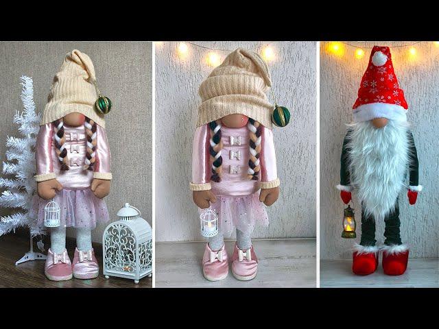  DIY СКАНДИНАВСКИЙ ГНОМ девочка на ножках БЕЗ ШИТЬЯ! Гном своими руками. SCANDINAVIAN GNOME