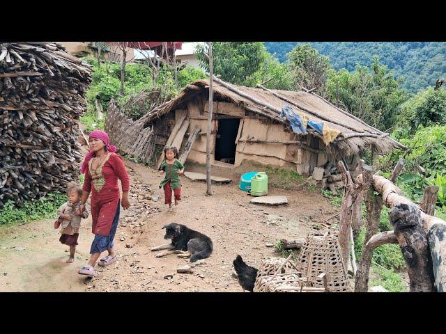 Beautiful And Organic Mountain Village Life of Nepal | Nepali Village Documentary Videos | Rainy Day