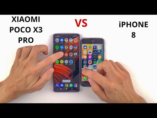 Xiaomi Poco X3 Pro vs iPhone 8 | SPEED TEST