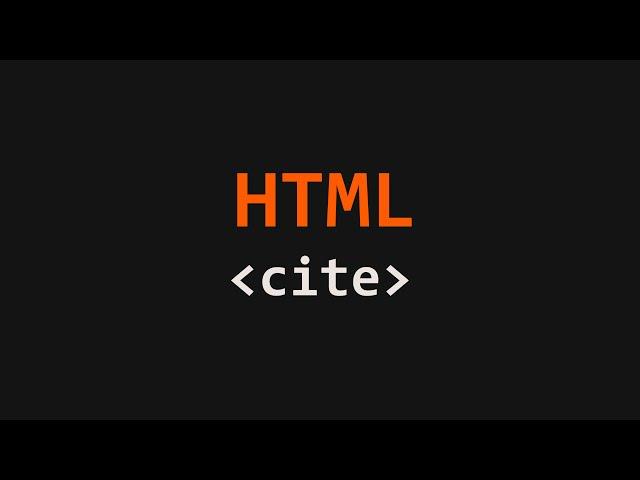 cite Tag HTML