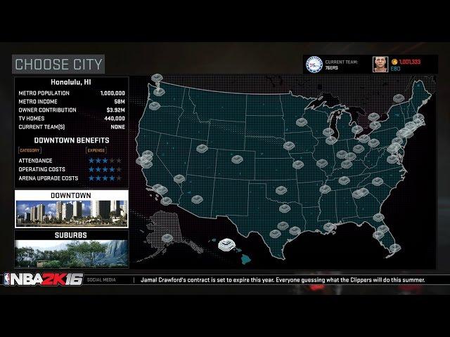 NBA 2K16 MyGM/MyLEAGUE  - Team Relocation & MyLEAGUE Online