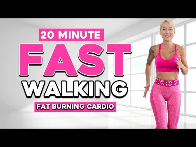 20 MIN FAST WALKING Workout For Weight Loss Low Impact No Reply Sweaty Cardio