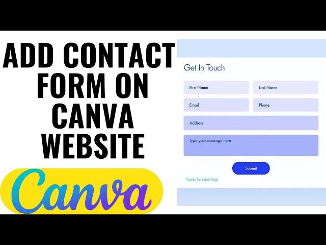 HOW TO ADD CONTACT FORM ON CANVA WEBSITE