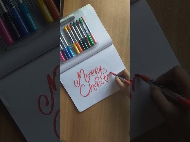 Merry Christmas | Comment your name, favorite song & colour!!#Calligraphy #subscribe #song #art