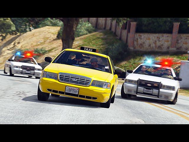 Typical Day as a Taxi Driver - GTA 5 Action movie