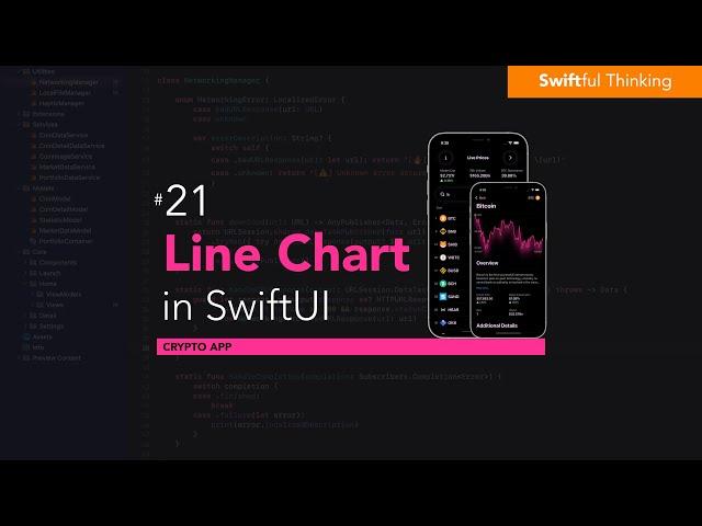 Create a custom line chart to display historical price data | SwiftUI Crypto App #21