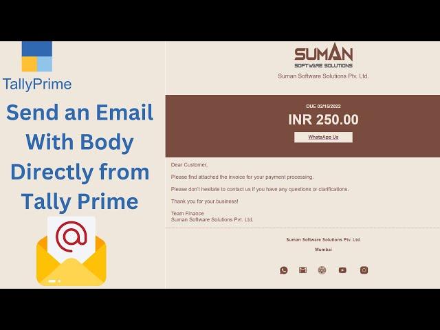 Send an Email With Email Body Directly From Tally Prime | Tally Customization | Tally Prime | TDL