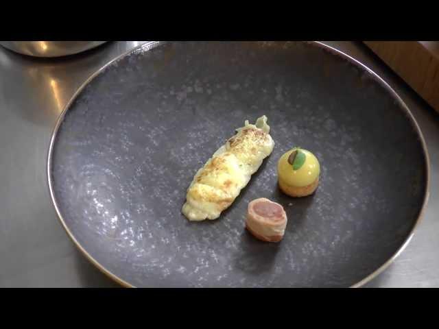 Preparation of a dish with pigeon at the 2 Michelin De Zwethheul in The Netherlands