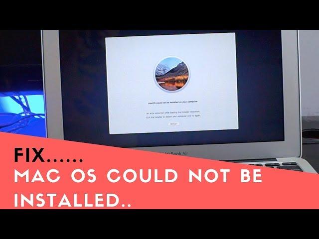 macOS could not be installed on your computer EASY SOLUTION/FIX