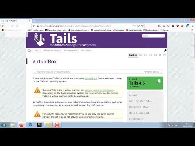 How to Install tails OS on virtual machine | Running Tails in a virtual machine