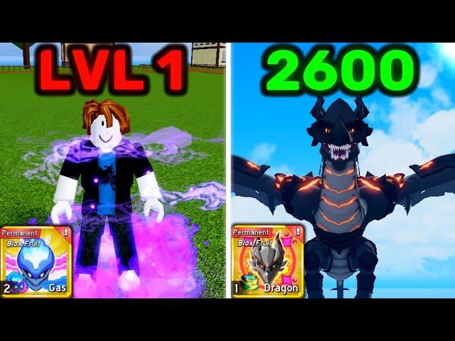 Level 1 - 2600 With Dragon Rework & Gas Fruit in Blox Fruits