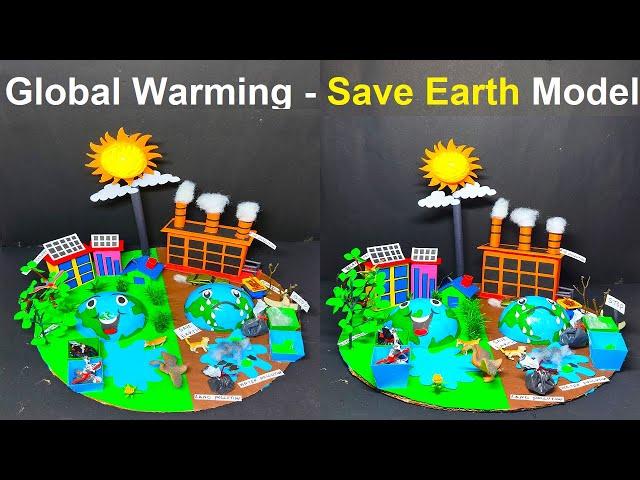 global warming - greenhouse effect - save earth environment model science project - diy  craftpiller