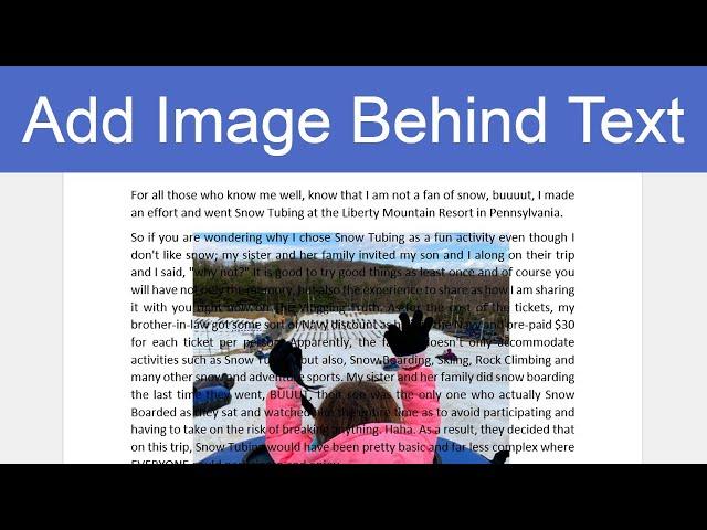 HOW TO ADD IMAGE BEHIND TEXT / PARAGRAPH / DOCUMENT IN MICROSOFT WORD