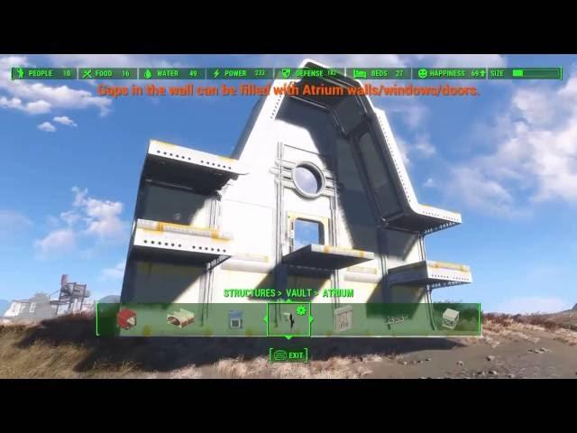 Fallout 4 Vault-Tec Workshop DLC (PS4) - Vault Building Basic Tutorial (Atrium and Overseer's Room)