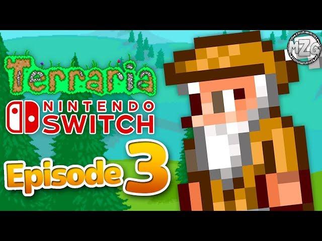 Terraria Nintendo Switch Gameplay Walkthrough - Part 3 - Building Up! Meeting the Merchant!