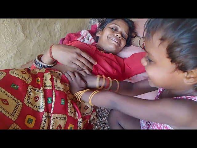 breastfeeding Indian mom and baby village cute baby 