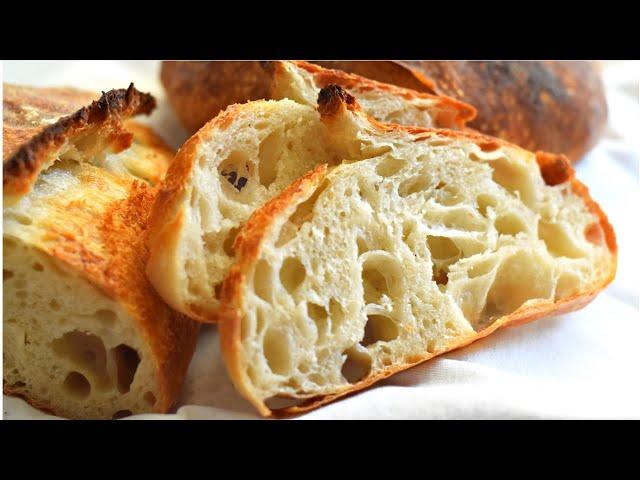 The Best Homemade Artisan Bread Recipe | How to make Open Crumb Rustic Bread / Crusty white Bread