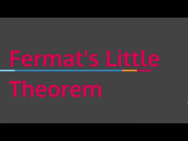 Fermat's Little Theorem