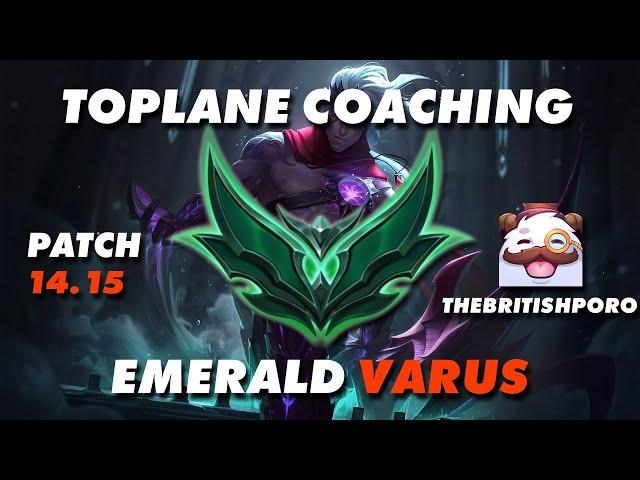 Toplane Coaching 1/4 | Varus Mechanics and Laning Positioning | Varus | Emerald NA | 14.15