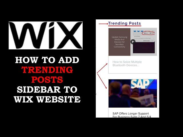 Wix tutorial- Adding Blog Posts sidebar on Wix Website 2020