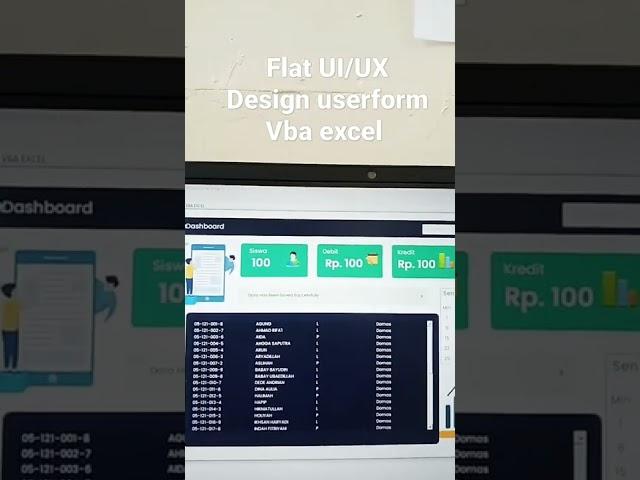 Flat UI/UX Design Userform VBA Excel , Tonton Fullnya di rudi dowa channell