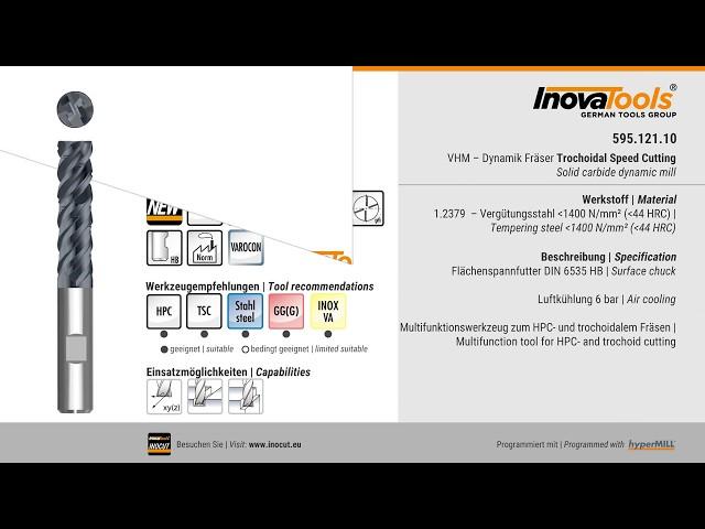 595.121.10 – VHM – Dynamik Fräser Trochoidal Speed Cutting