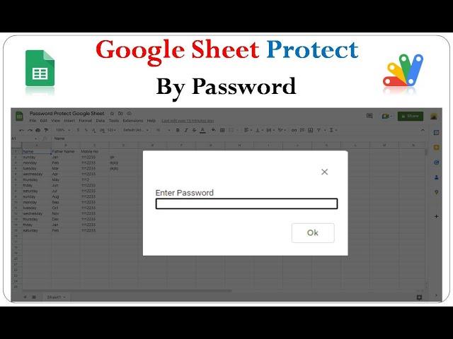 Google Sheet Protect by Password II क्या आप गूगल शीट को पासवर्ड से लॉक कर सकते हैं?