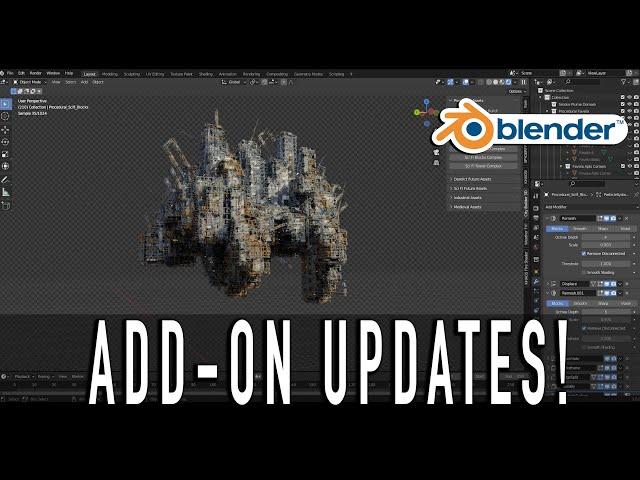 Blender 3.0 Add-on Updates: KHAOS smoke plume operator and new procedural asset in CityBuilder3d