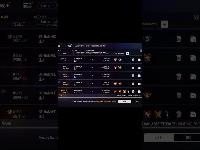 Current Device Does not Support This Feature | Free Fire Recording Problem- Free Fire Max#freefire