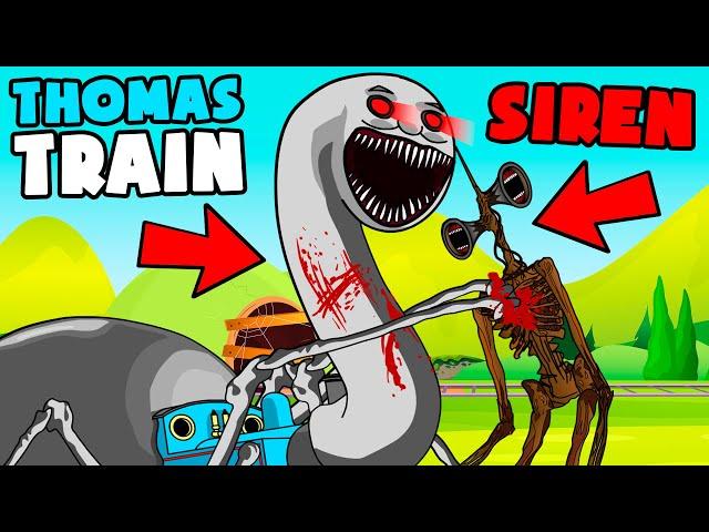 THOMAS THE TRAIN.EXE VS SIREN HEAD! (Horror Cartoon Animation)