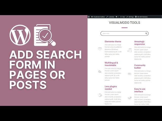 How To Add an Optimized WordPress Search Form In Pages or Posts For Beginners?