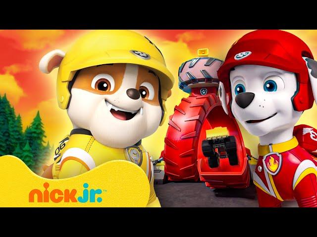 Rubble Is on the Monster Truck Double for a Red Hot Rescue! w/ PAW Patrol Marshall | Rubble & Crew