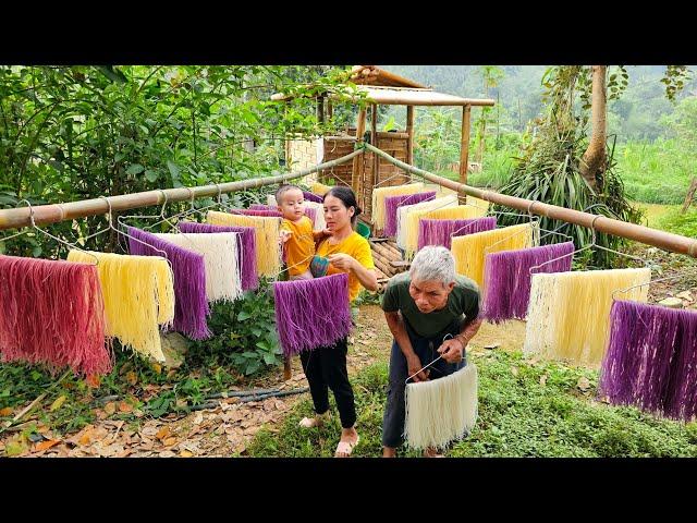 2 Days - Single Mother - Process of Making Colorful Noodles from Natural Ingredients