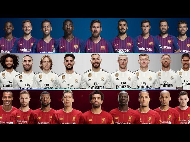 Barcelona 2019 vs Real Madrid 2019 vs Liverpool 2019 Comparison - Ronaldo Messi Neymar Benzema