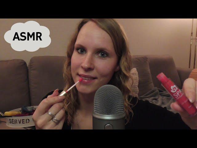 ASMR Mouth Sounds  (Lipgloss Layers & Hand Movements)