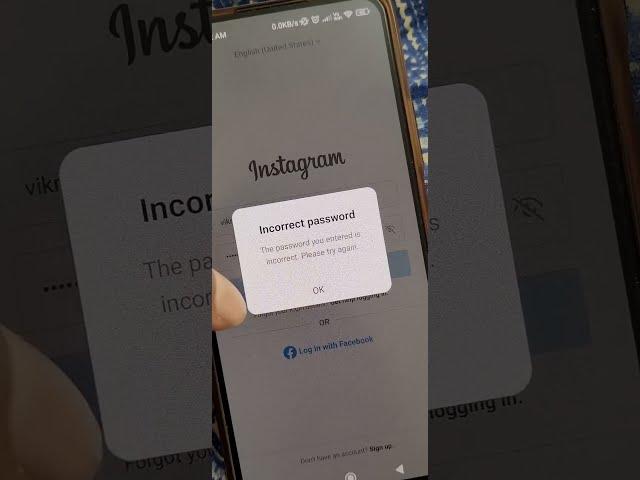 The password you entered is incorrect please try again | Instagram incorrect password problem fix