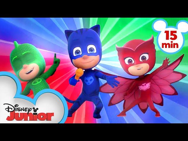 PJ Masks ALL Music Videos Compilation | 15 Minute Compilation | PJ Masks | @disneyjr