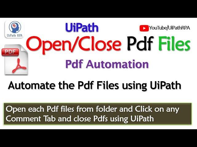 UiPath-Open Pdf files from folder|Pdf Automation|UiPath RPA Tutorial