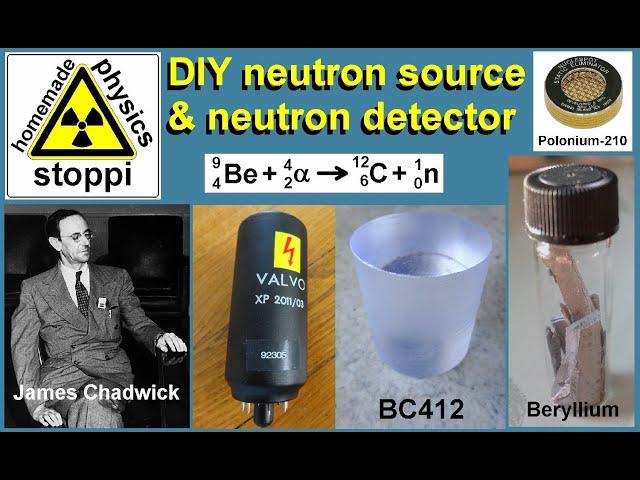 fast neutrons generator & detector with beryllium like James Chadwick - Neutronendetektor