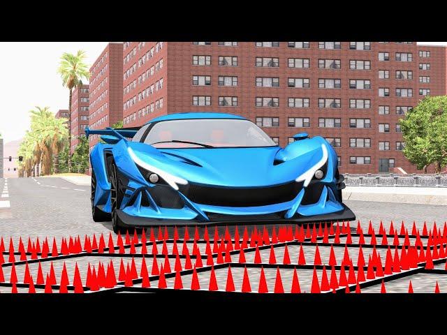 Massive Spike Strip Pileup Crashes #60 – BeamNG Drive | CrashBoomPunk