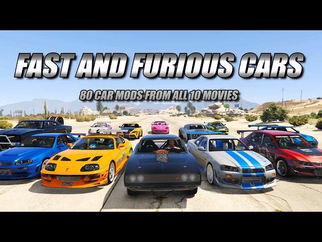 GTA V All Fast & Furious Cars Mods | 80 Cars from all 10 movies