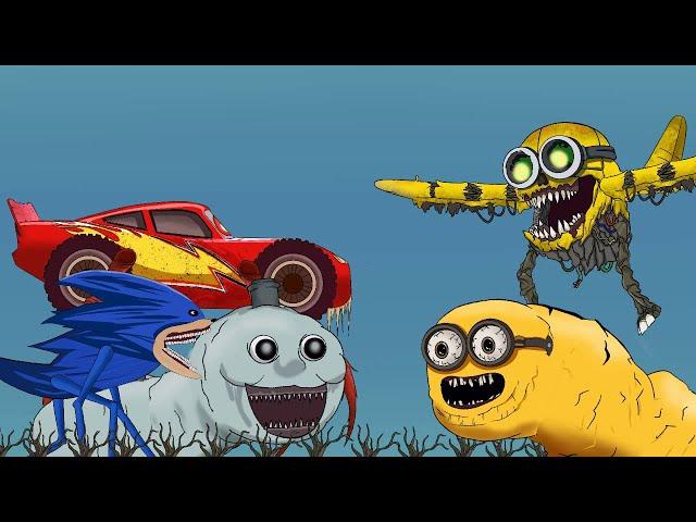 McQueen Eater, Shin Sonic Tapes, Thomas Infected vs Infected Sky Minion.exe - Animation