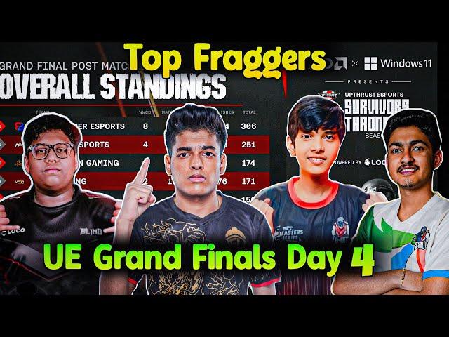 UE Grand Finals Day 4 Overall Standings | Top 3 Fraggers | Upthrust eSports Points Table