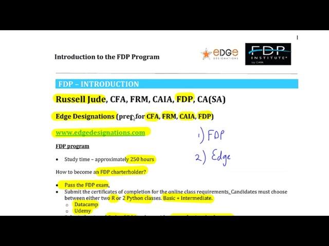 FDP - Intro Video - Edge Designations - Oct 2023 exam