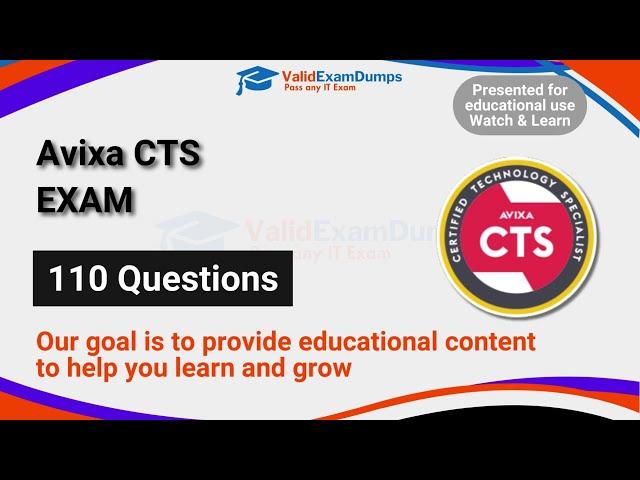 Avixa CTS, Certified Technology Specialist Exam