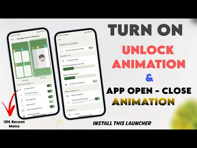 Install Mod Launcher - Turn On Unlock Animation & App Open - Close Animation Enable - iOS Recent 